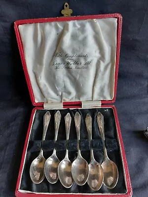 James Walker A1 Boxed Set Of 6 Silver Plated Tea Spoons Vintage Birthday Mother • £25