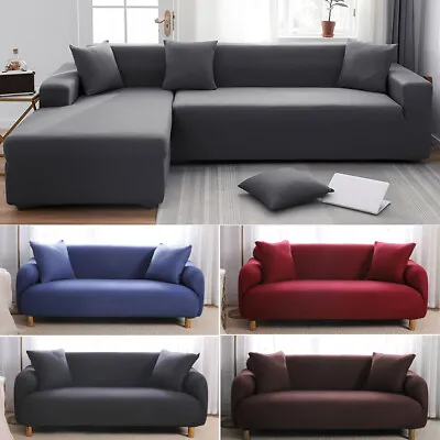 $18.99 • Buy High Stretch Sofa Cover Couch Lounge Recliner Slipcover Protector 1 2 3 4 Seater