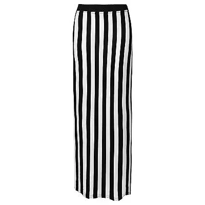 Ladies Multi Print Leopard Stripe Skull Camou Print Long Jersy Skirt Maxi Dress • £5.99