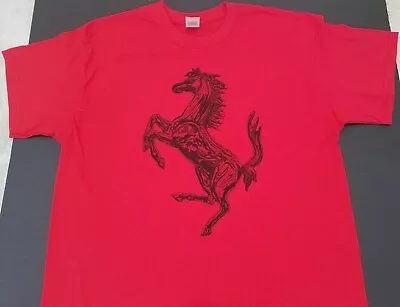 $13.85 • Buy Brand New Red FERRARI Horse T-shirt Artistic Prancing Cavallino Stallion Exotic@