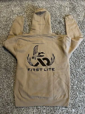 First Lite Classic Logo Men Large Duck Hoodie Tan 2.0 Heavyweight Sweatshirt New • $45