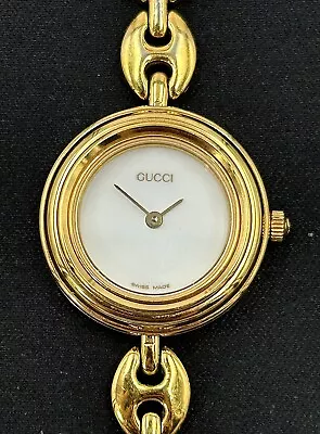 Vtg Gucci 11/12.2 Gold Tone Stainless Steel Quartz Ladies Swiss Watch- Runs • $250