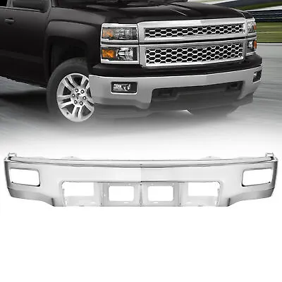 Chrome Front Bumper Face Bar For 2014 2015 Chevy Silverado 1500 W/Fog Light Hole • $299.80