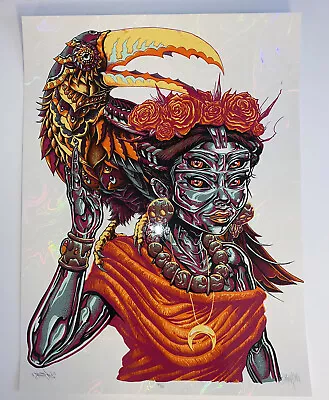 Bioworkz X Munk One Cosmic Jungle White Swirl Foil Poster S/N Silkscreen Only 50 • $69.99