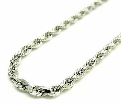 Solid 925 Sterling Silver Italian Rope Chain Mens Necklace 3.5mm - Diamond Cut • $31.49