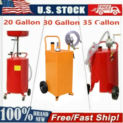 $268.33 • Buy 20/30/35 Gallon Gas Fuel Diesel Caddy Transfer Tank Container Fuel Transfer Pump
