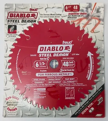 Diablo D0648F 6-1/2  X 48 Tooth Ferrous Metal Cutting Saw Blade Italy • $24