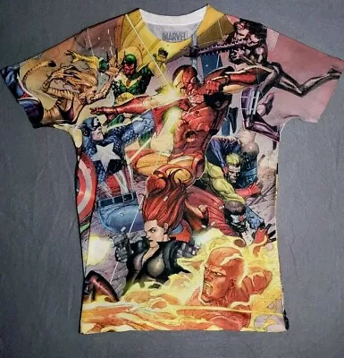 MARVEL Mad Engine T Shirt Superhero All Over Graphic Size M • $10