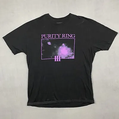 Purity Ring Shirt Mens XL Black Band Tee Rare Womb Era III Logo Music 4AD • $32