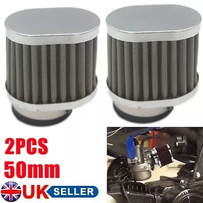 2x 50mm Air Filter Pod Cone Cleaner Universal Motorcycle For Honda Yamaha Suzuki • £10.89