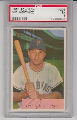 1954 Bowman Vic Janowicz #203 PSA EX 5 • $35