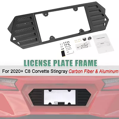 Rear License Plate Filler Frame Fit For 2020-2024 Corvette C8 Carbon Fiber Black • $78.99