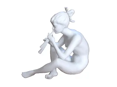 AK Kaiser W. Germany #385 Nude Girl Playing A Lute 7 3/4  White Figurine • $29.99