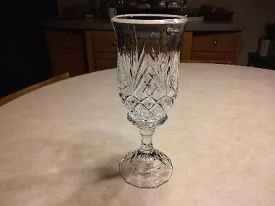 Vintage Lead Crystal 2 Piece Candle Holder Hurricane Lamp 11.5  • $22