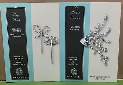 Memory Box Metal Cutting Dies LOT Of 2 Crisp Bows 98197 Madera Corner 98237 • $18.49