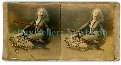 Risque - NUDE WOMAN IN SHEER DRESS - Vintage Stereoview Beauty • $30