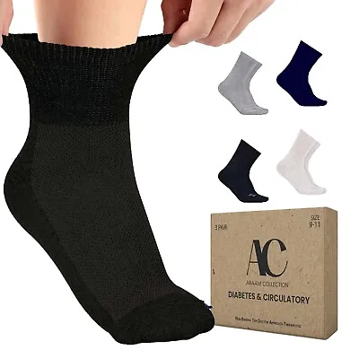 12 Pairs Cotton Circulatory Loose Fit Quarter Ankle Diabetic Socks 9-11 10-13 • $16.99