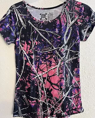 Moonshine Camo Top Muddy Girl Size Small Purple  Pink • $5.48