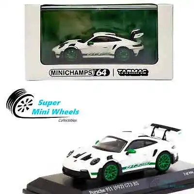 Minichamps X Tarmac Works 1:64 Porsche 911 (992) GT3 RS White / Green • $29.99