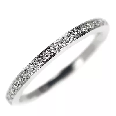 Vendome Aoyama K18WG Diamond Ring 0.11ct Half Eternity - Auth Free Shipping From • $638