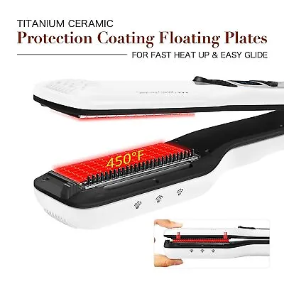 Hair Straightener Hot Hair Combs Titanium Curling Steam Flat Iron HairWide Tools • $112.43