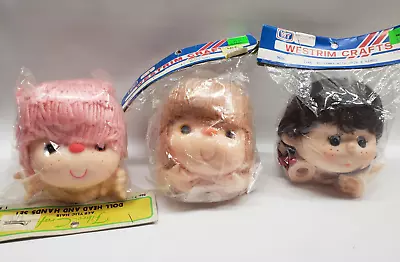 Lot Of 3 Vintage 4.5  Doll Heads With Hair & Hands NOS • $12