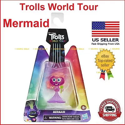 DreamWorks Trolls World Tour Mermaid Collectible 3  Figure W/ Microphone Hasbro • $9.97