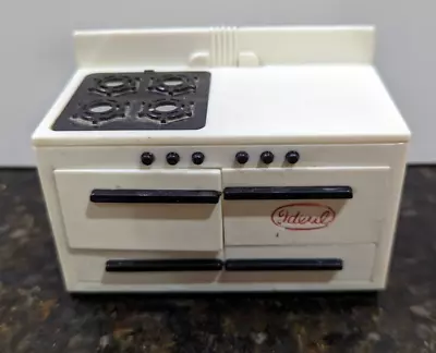 Vintage Ideal Dollhouse Stove Miniature - White Range Furniture • $17.99