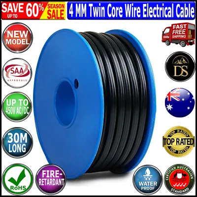 4MM Electrical Cable Electric Twin Core Extension Wire 30M Car 450V 2 Sheath New • $49.05