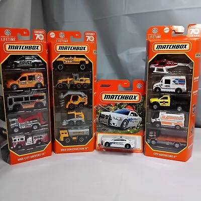 NEW Matchbox Car Pack Lot (4) MBX City Drivers 3 Construction 4 Adventure 2 • $10