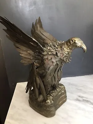 Brutalist Or Folk Art Or Trench Art Sculpture Signed Herbert Ward - Eagle Wings • $449.50