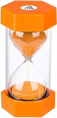 Sand Timer 10 Minute Hourglass Timer: Plastic Sand Clock 10 Minutes Large Orang • $14.35