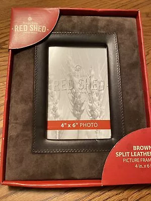 Red Shed Leather Picture Frame New In Box  4x6  Brown • $14