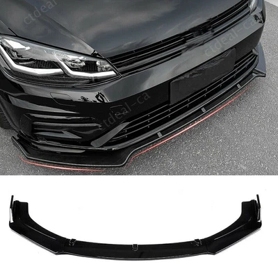 $54.99 • Buy Gloss Black Front Bumper Lip Spoiler Splitters Body Kit For VW Jetta Golf Passat