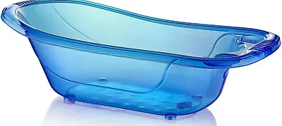 Large 50 Litre Aqua Blue Clear Transparent Baby Bath Tub • £19