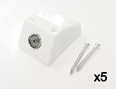 Wall Box Windowsill Skirting Surface Coax Socket TV Freeview UHF FM RF White X5 • £7.99