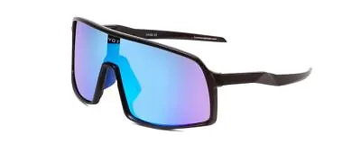 $59.46 • Buy Coyote Python Sport Shield Polarized Sunglasses In Black Grey/Blue Mirror 136 Mm