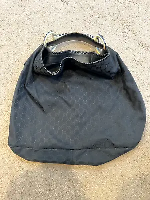 Gucci Black Gg Horsebit Hobo Large Pre-owned • $250