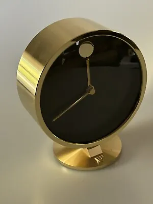 MCM Howard Miller Design Movado Museum Brass Desk Clock Made In Germany • $155