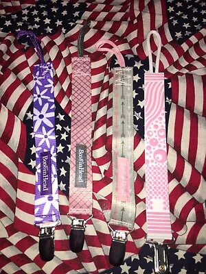 Booginhead Pacigrip Lot Of 4 Pink & Purple Pacifier Holders Never Used • $16.99