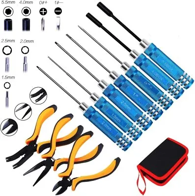 £28.49 • Buy 10 In1 Repair RC Tools Kits Hex Screwdrivers Wrench Pliers Tool Set For RC Model