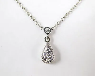 Designer's Penny Preville 18K White Gold Diamond Necklace Pendant Jewelry • $825