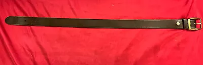 £15 • Buy Brown Leather Belt. By Taurus. Length 32” From Tip To End Of Brass Buckle.