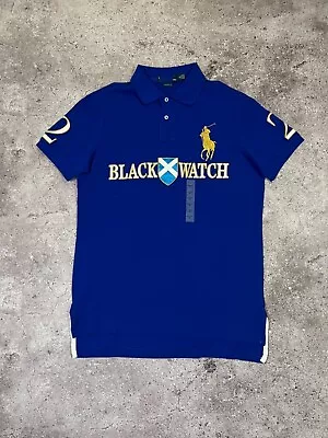 Vintage Polo Ralph Lauren Big Pony Black Watch Logo Polo Shirt Size M Men's • $70