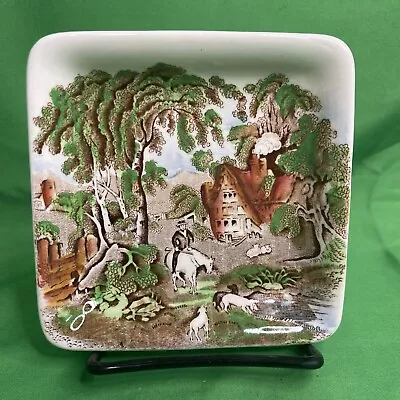 W.R. Midwinter Ltd Rural England Brown Multi Color Plate Trinket Dish 4 1/2” • $7.99