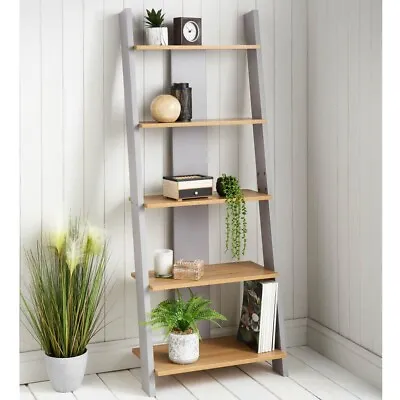 Ladder Shelf Bookcase 5 Tier Display Storage Shelving Unit Stand Wall Rack • £49.99