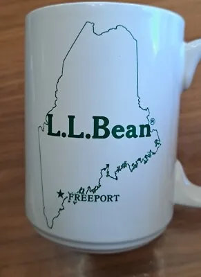 L.L. Bean Coffee Mug Maine Map White Ceramic 14 Oz. • $22.72