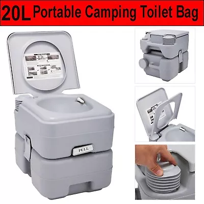 20L Outdoor Portable Camping Toilet Bag Travel Caravan Boating Flushable Potty • $110.99