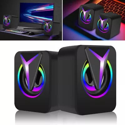 Stereo Surround Bass USB Computer Speakers Mini 3.5mm Wired For Desktop Laptop • $12.15