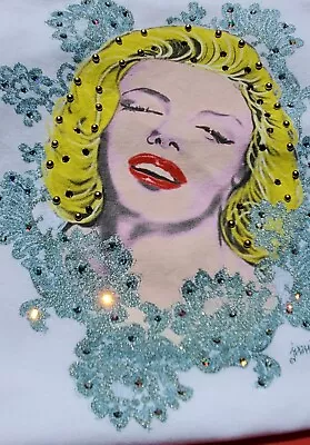 New Joomi  Joolz Marilyn Monroe Crystal Top T-Shirt Tee Vintage Y2K • $69.95